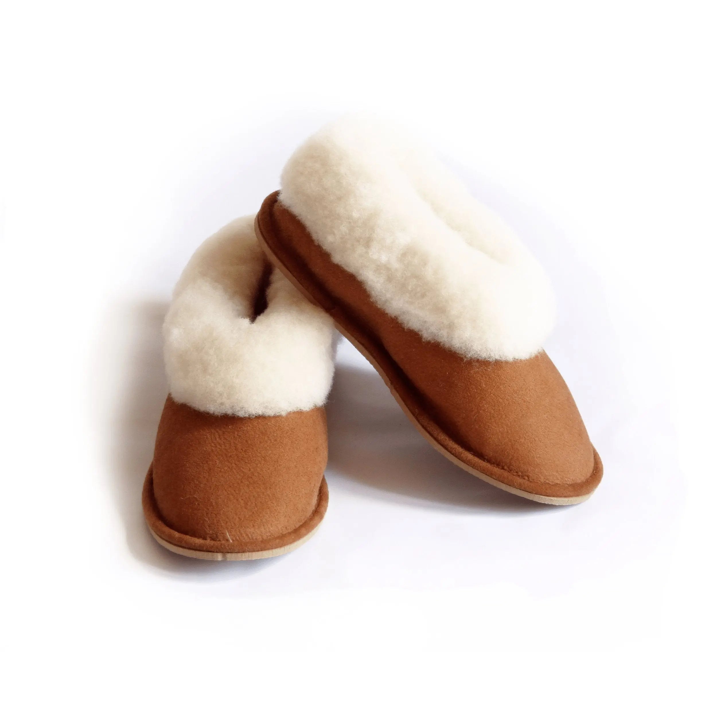 Chaussons enfant camel, en peau de mouton - Dgrandiose