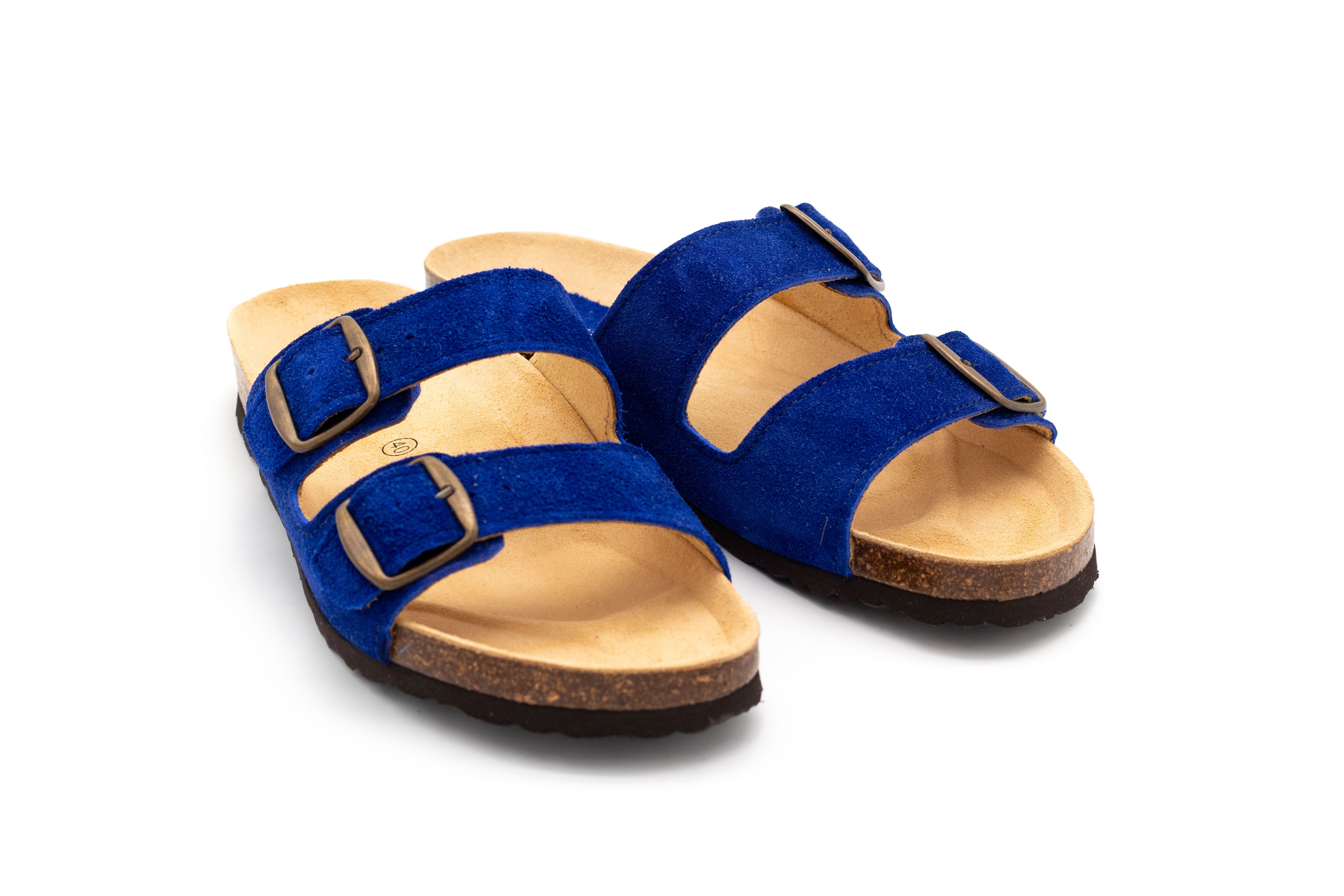 LISBON sandals with double bands in sheep's wool