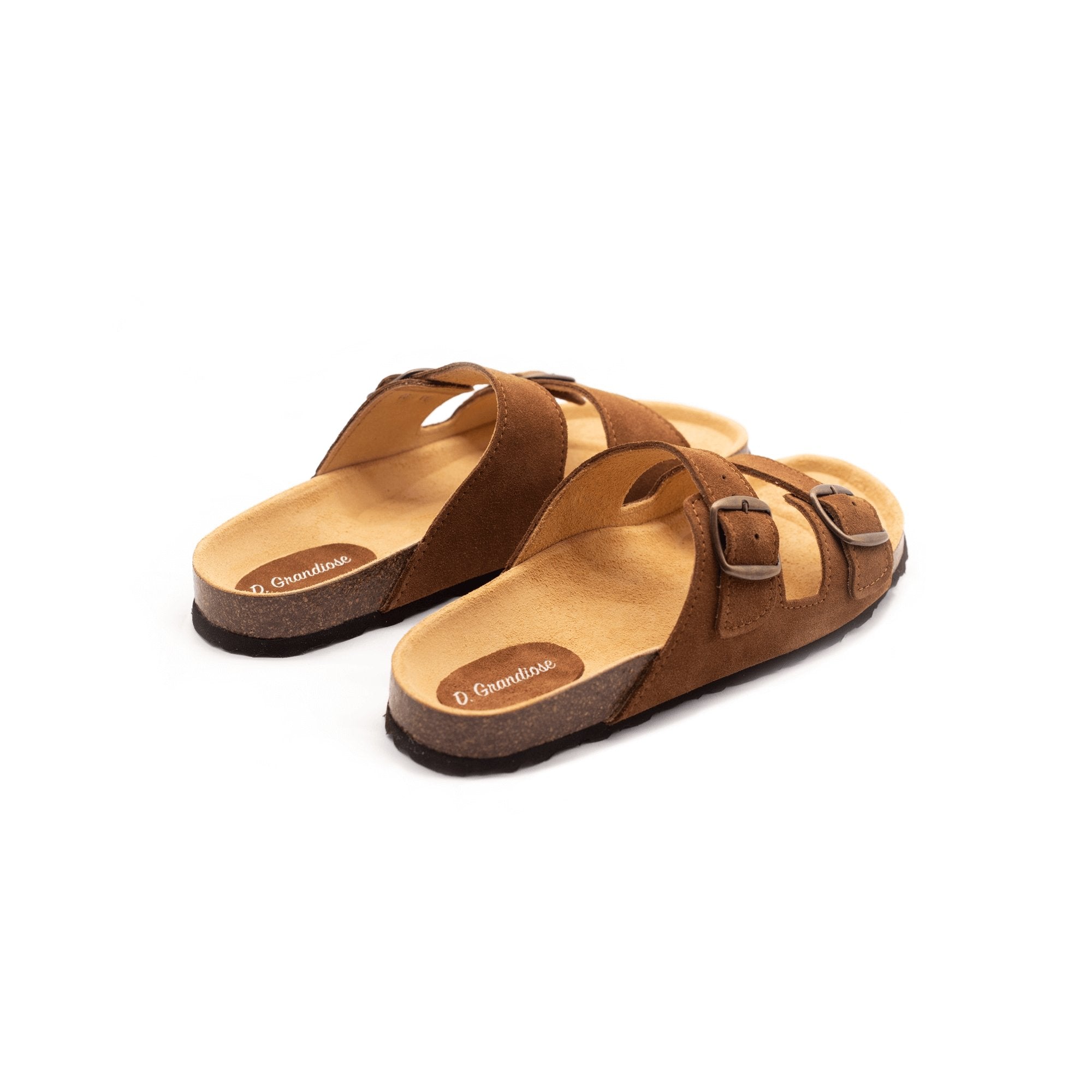 Sandales LISBONNE en cuir Camel - Dgrandiose