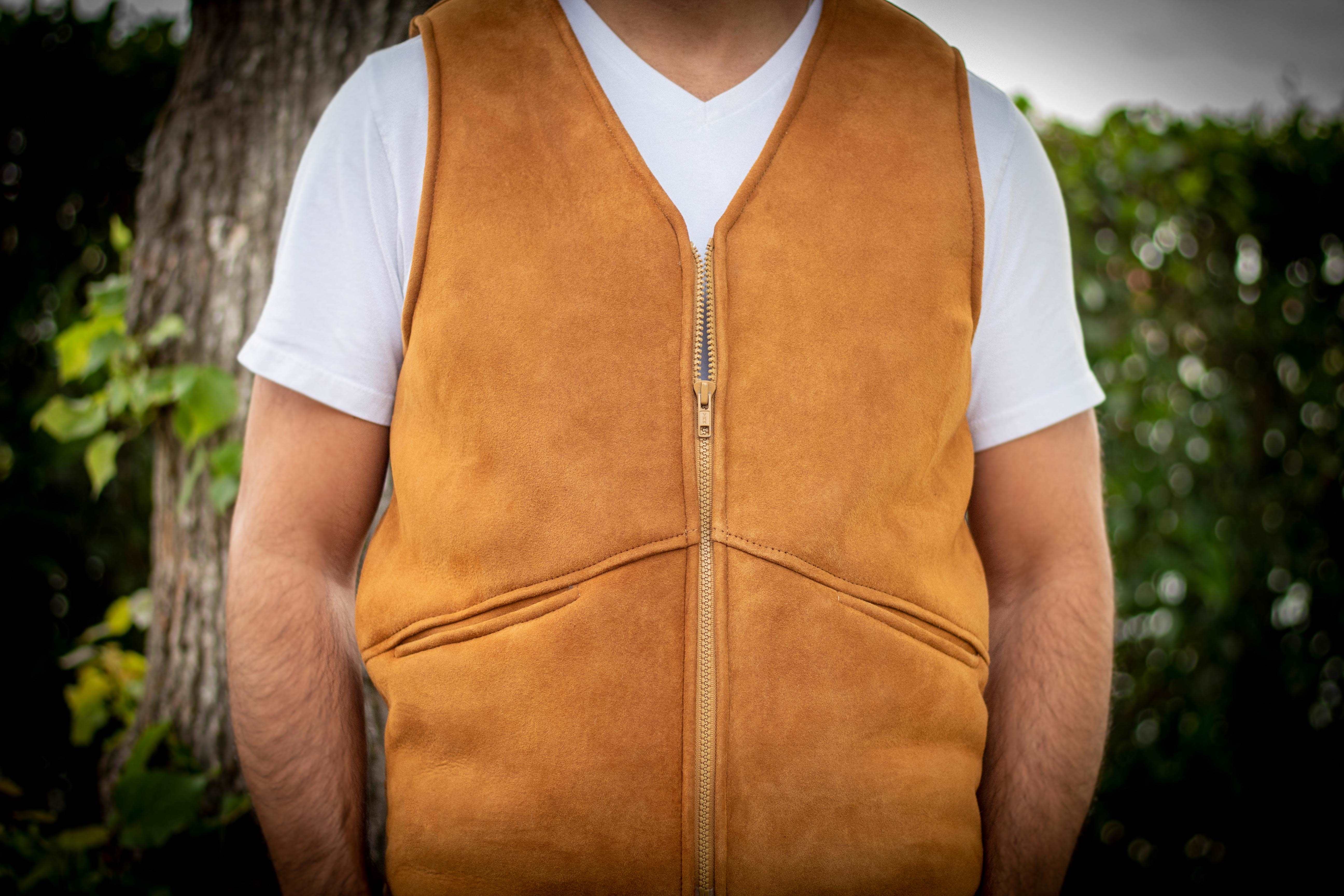 Gilet en peau best sale de mouton pour homme