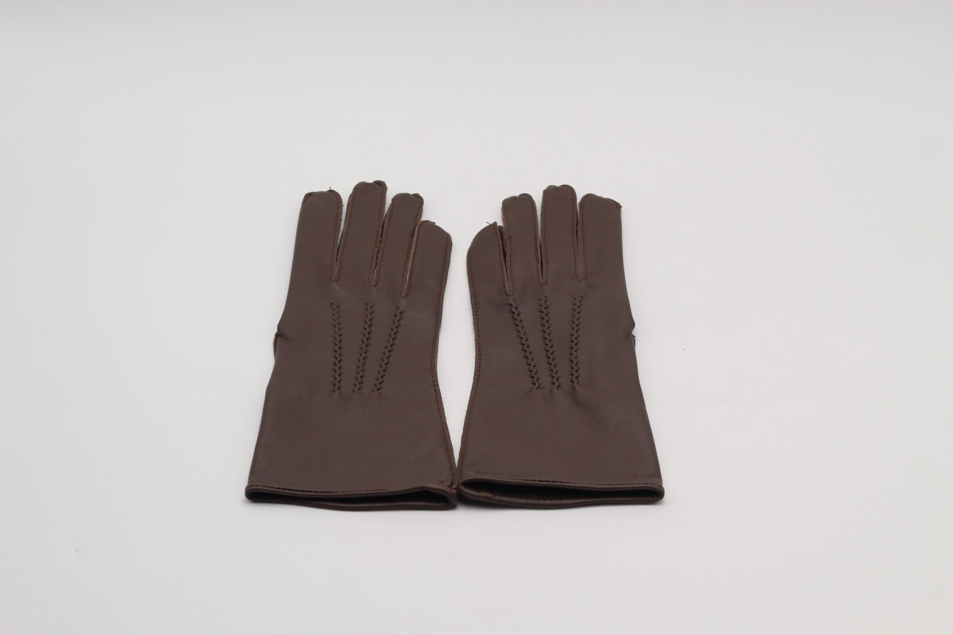 Gants cuir marron